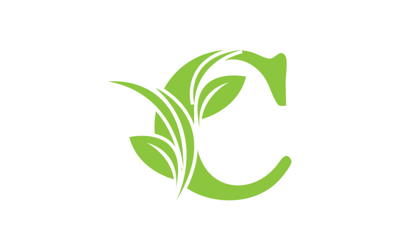 C letter leaf green vector version v12 Logo Template