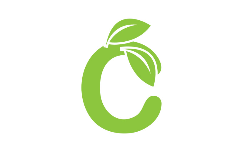 C letter leaf green vector version v13 Logo Template