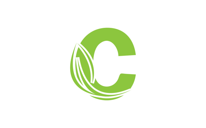C letter leaf green vector version v14 Logo Template