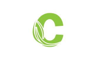 C letter leaf green vector version v14