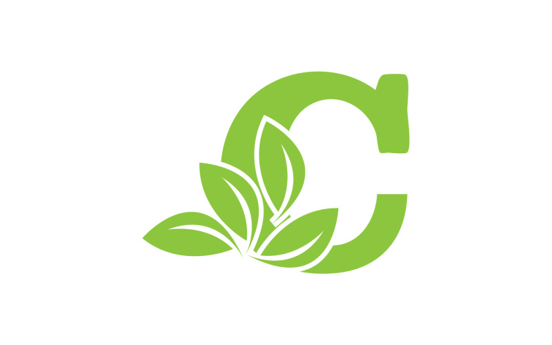 C letter leaf green vector version v16 Logo Template