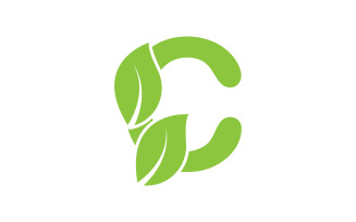 C letter leaf green vector version v18