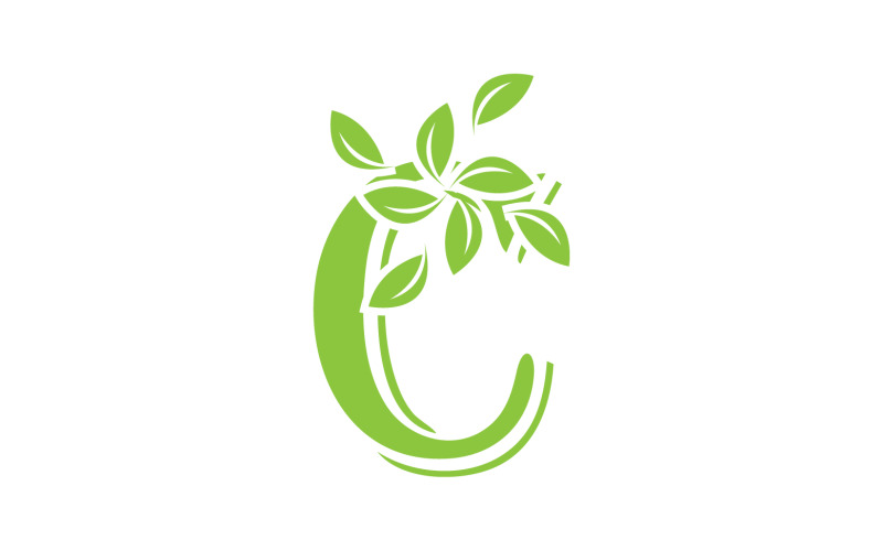 C letter leaf green vector version v1 Logo Template