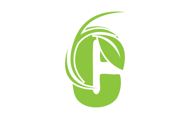 C letter leaf green vector version v22 Logo Template