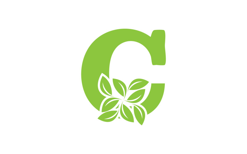 C letter leaf green vector version v23 Logo Template