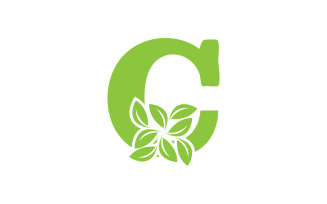 C letter leaf green vector version v23