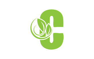 C letter leaf green vector version v24