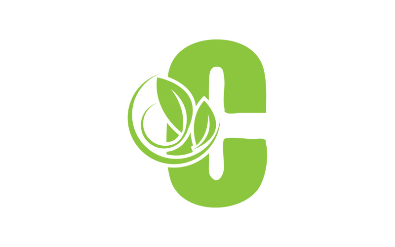 C letter leaf green vector version v24 Logo Template