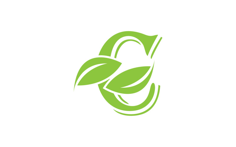 C letter leaf green vector version v25 Logo Template