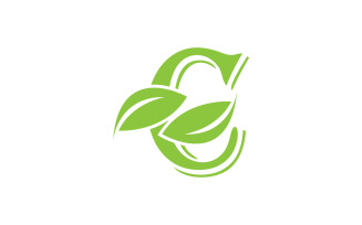 C letter leaf green vector version v25