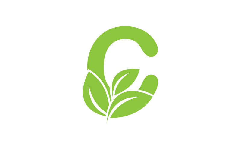 C letter leaf green vector version v26 Logo Template