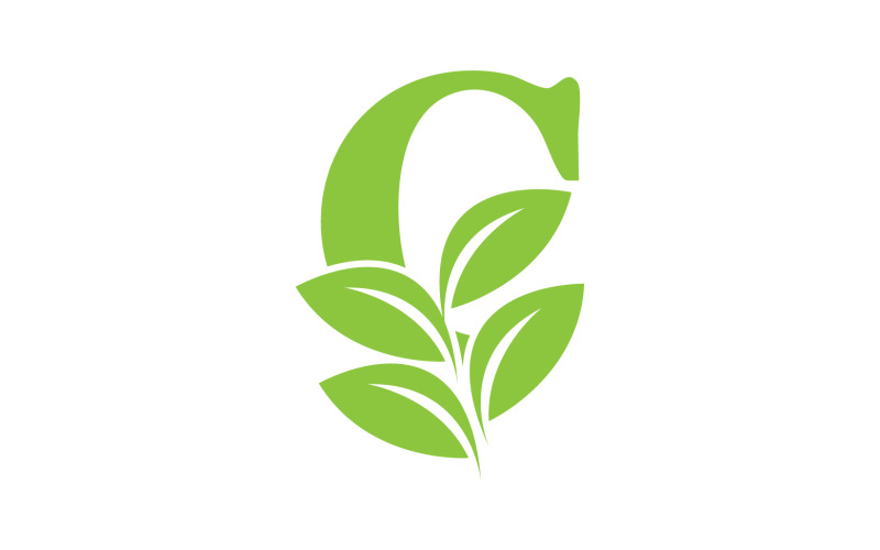 C letter leaf green vector version v28 Logo Template