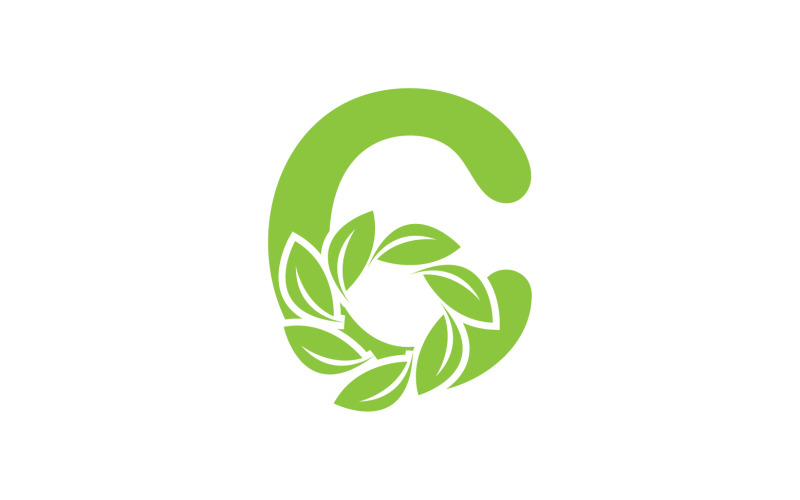 C letter leaf green vector version v2 Logo Template