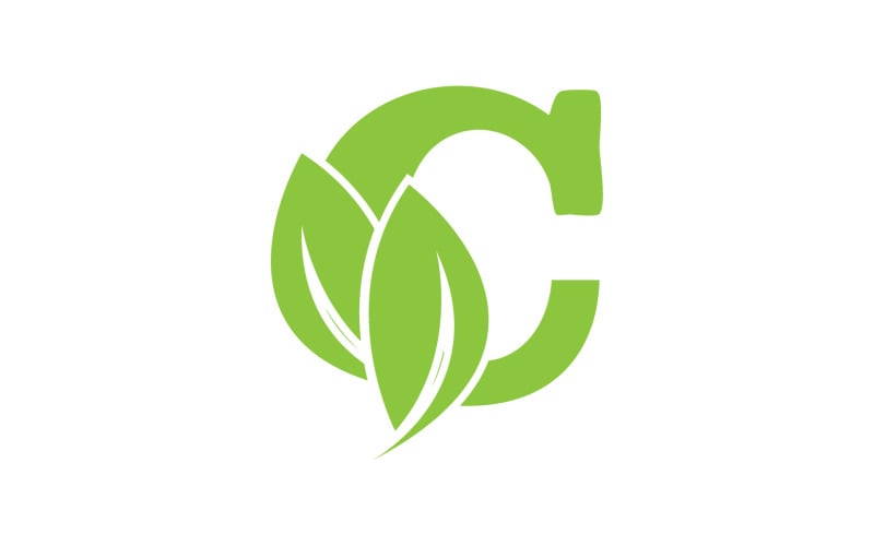 C letter leaf green vector version v30 Logo Template