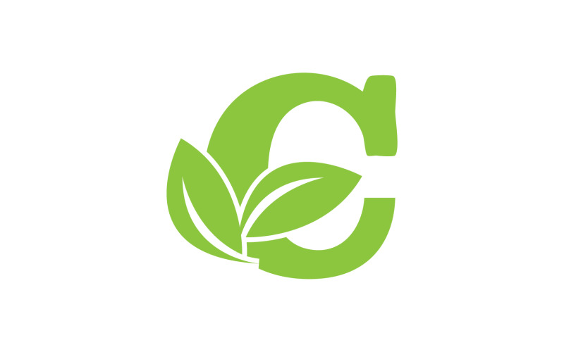 C letter leaf green vector version v31 Logo Template