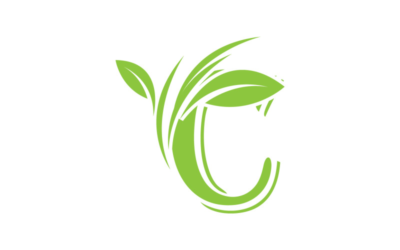 C letter leaf green vector version v33 Logo Template