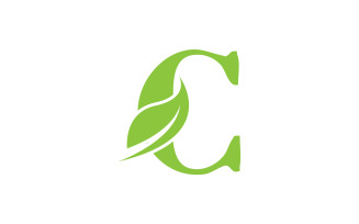 C letter leaf green vector version v35