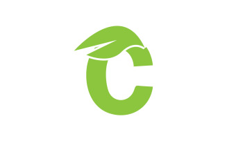 C letter leaf green vector version v36