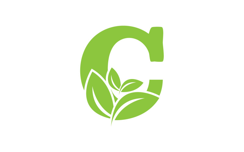 C letter leaf green vector version v37 Logo Template