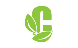 C letter leaf green vector version v38