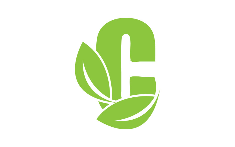 C letter leaf green vector version v38 Logo Template