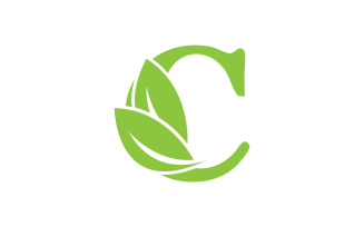 C letter leaf green vector version v39