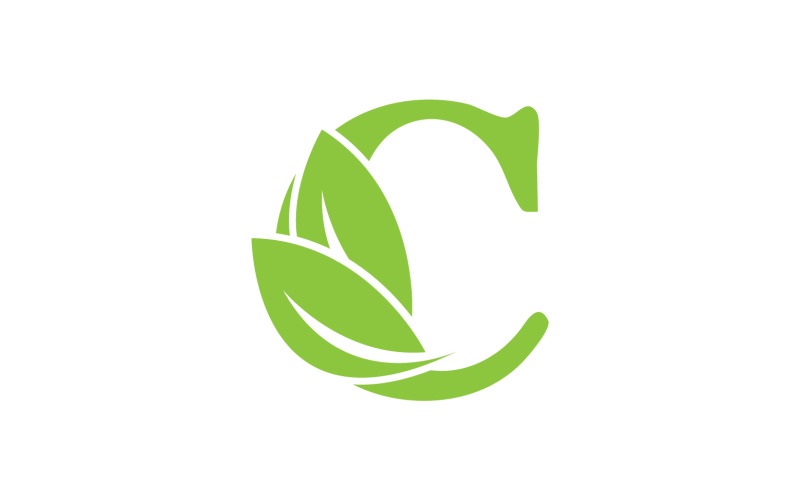 C letter leaf green vector version v39 Logo Template