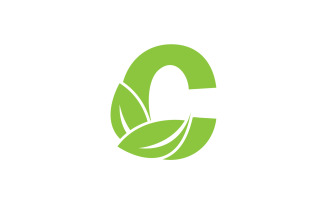 C letter leaf green vector version v40