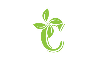 C letter leaf green vector version v41