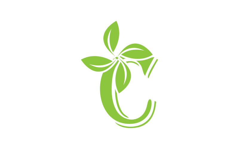 C letter leaf green vector version v41 Logo Template