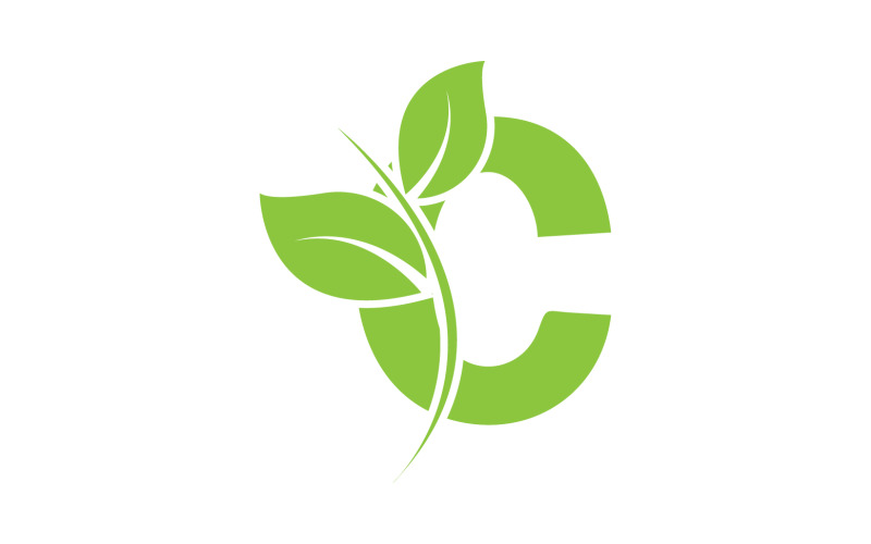 C letter leaf green vector version v42 Logo Template