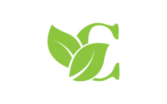 C letter leaf green vector version v43