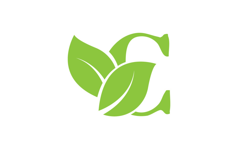 C letter leaf green vector version v43 Logo Template