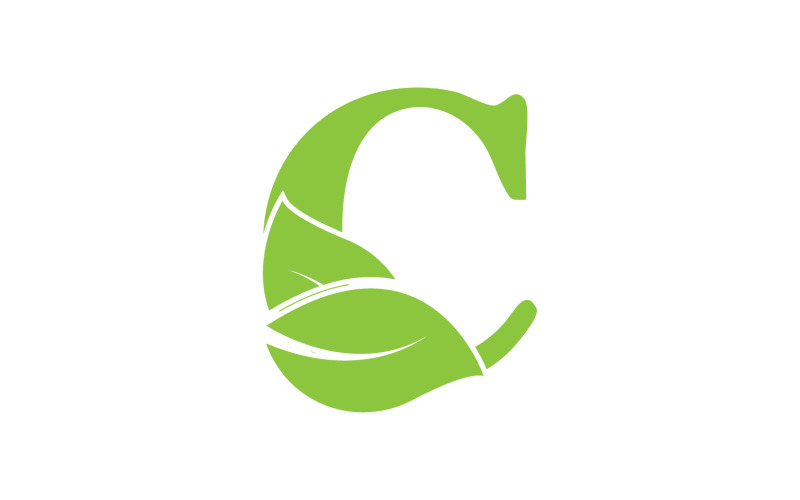 C letter leaf green vector version v44 Logo Template