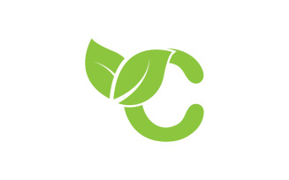C letter leaf green vector version v45