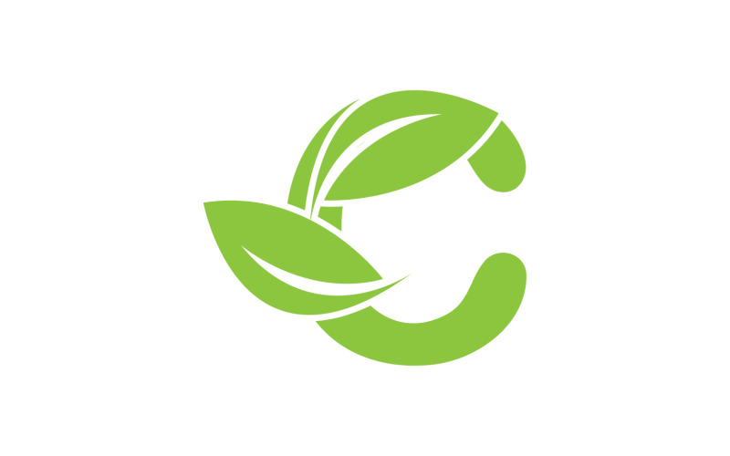 C letter leaf green vector version v46 Logo Template