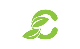 C letter leaf green vector version v47