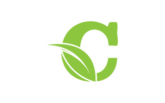 C letter leaf green vector version v48