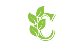 C letter leaf green vector version v49