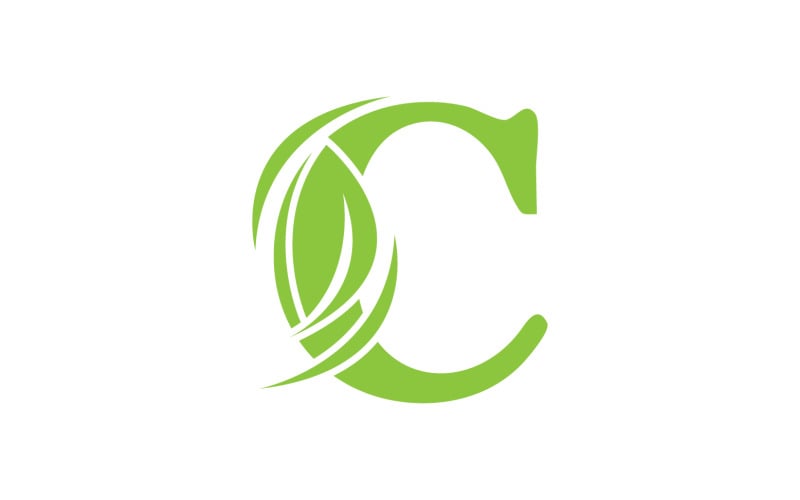 C letter leaf green vector version v4 Logo Template