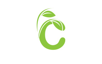 C letter leaf green vector version v50