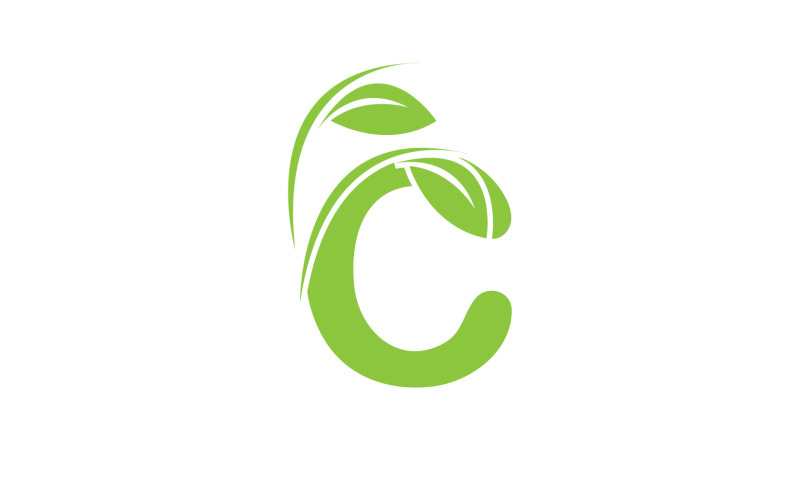 C letter leaf green vector version v50 Logo Template