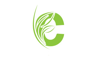 C letter leaf green vector version v51