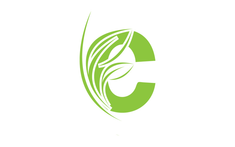 C letter leaf green vector version v51 Logo Template