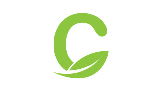 C letter leaf green vector version v53