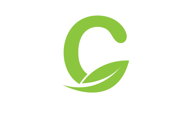 C letter leaf green vector version v53 Logo Template