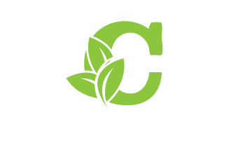 C letter leaf green vector version v54