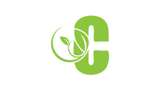 C letter leaf green vector version v55