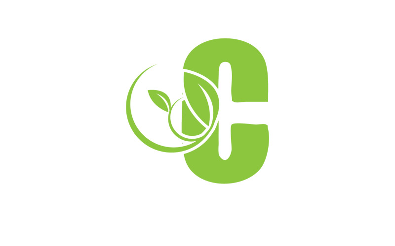C letter leaf green vector version v55 Logo Template