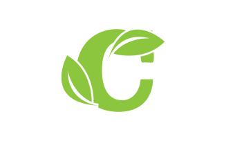 C letter leaf green vector version v57